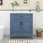 Bathroom Vanity With Sink Storage Cabinet - Blue