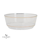 14 Oz. Round Clear and Gold Glitter Plastic  Soup Bowls | 10 Pack