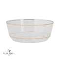 14 Oz. Round Clear and Gold Plastic Bowls | 10 Pack
