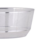 14 Oz. Round Clear and Silver Glitter Plastic Bowls | 10 Pack