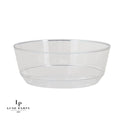 14 Oz. Round Clear and Silver Plastic Bowls | 10 Pack