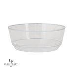 14 Oz. Round Clear and Silver Plastic Bowls | 10 Pack