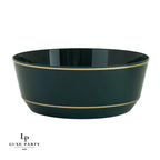 14 Oz. Round Emerald Green and  Gold Plastic Bowls | 10 Pack