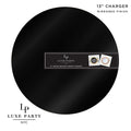 13" Black Round Light Weight Mirror Charger Plate