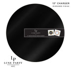 13" Black Round Light Weight Mirror Charger Plate