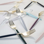 Emerald and Gold Plastic Cutlery Set | 32 Pieces