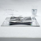 Neo Classic Clear and Silver Plastic Cutlery Set | 32 Pieces