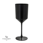 Upscale Round Black Plastic Wine Cups | 4 Cups