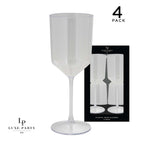 Upscale Round Clear Plastic Wine Cups | 4 Cups