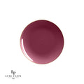 Round Cranberry Red and  Gold Plastic Plates | 10 Pack