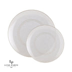 Round Clear and Gold Glitter Plastic Plates | 10 Pack