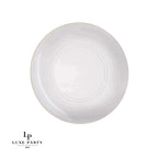 Round Clear and Gold Plastic Plates | 10 Pack