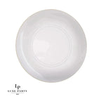 Round Clear and Gold Plastic Plates | 10 Pack